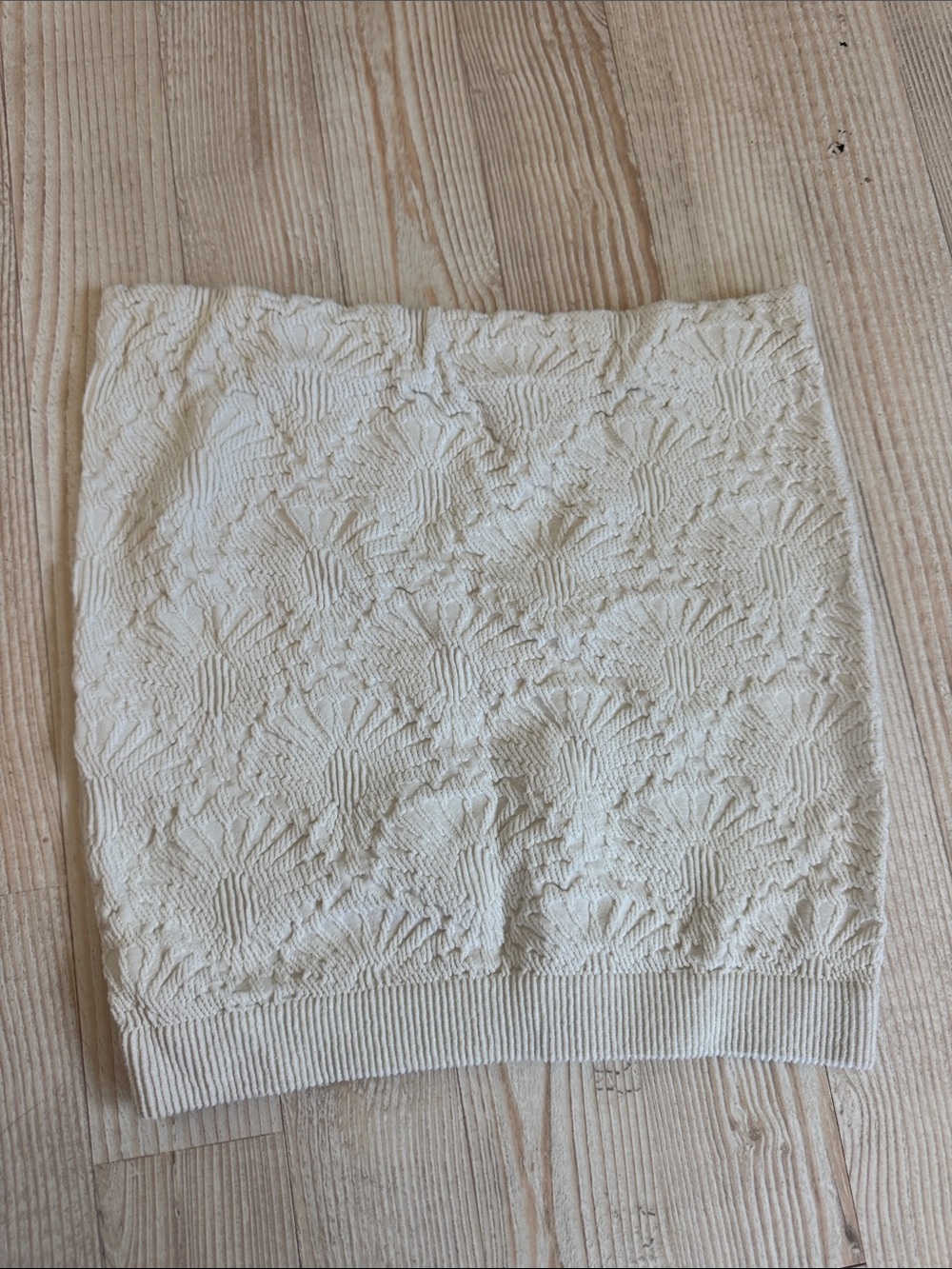 Free People Cream Textured Knit Mini Top